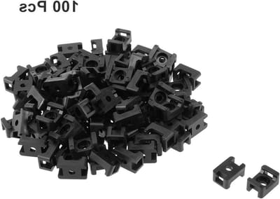 100 Stuks Nylon Kabelbinders Basis, 5.2mm Bevestigingsbeugel voor Kabels, Verstelbare Kabelbeheerders voor een Opgeruimde Kabelorganisatie, Zwart
