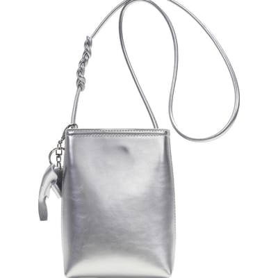 Annie's Dagboek Leren Mobiele Telefoontas, Dames Herfst en Winter Leren Crossbody Kleine Tas 14*5*18 zilver