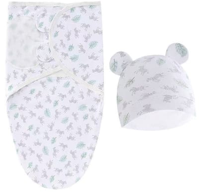 Baby-inbakerslaapzak – 0–3 maanden – Babyslaapzak – Inbakerdoek voor pasgeborenen en baby's – 100% biologisch katoen – Unisex – 2-pack – Zebra
