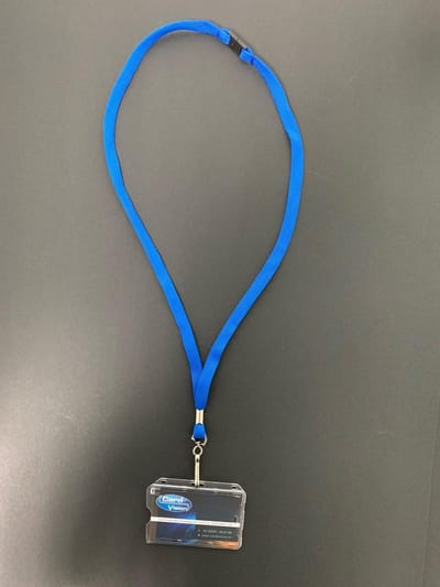 Keycord met Metalen J clip + S1 Kaarthouder Blauw