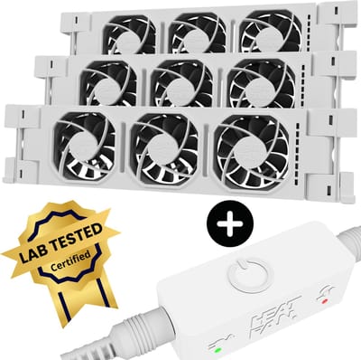 Heatfan 3 Trio set - Radiator Ventilator met Touch Sensor - Universele Maat - Zonder Geluid - Geschikt voor radiator 110 tot 170cm - Wit