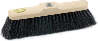 Bezemkop - voor binnen - 30 cm - blank gewaxt - zwart paardenhaar - zachte haren - extra vol - kamerbezems/binnen bezems