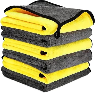 Microfiber Handdoeken - Droogdoeken Auto - Voertuig Polijsten - Zachte Textuur - 30x40 cm - Grijs