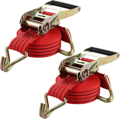 2x Robuuste Ratelsjorbanden 5m x 50mm - 2000kg Zekeringsriemen voor Motorfiets, Auto en Vrachtwagen