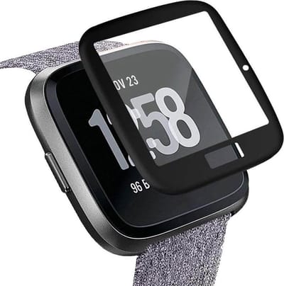 KELERINO. Screenprotector geschikt voor Fitbit Versa (Lite) - 3D Fullcover - Gehard glas