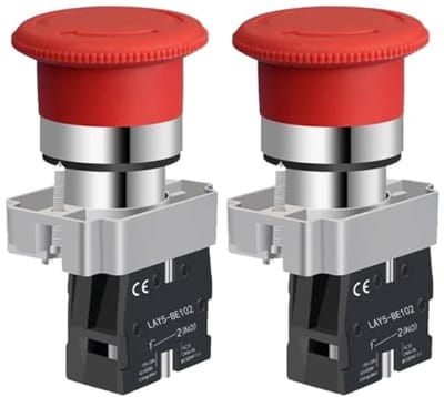 Rode Paddestoel Noodstop Drukknop 22MM - Veiligheidsstopschakelaar 10A 660V