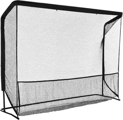 Golfnet met Metalen Frame 305x213 cm - Slagnet voor Binnen & Buiten - Inclusief Opbergtas - Staal Zwart