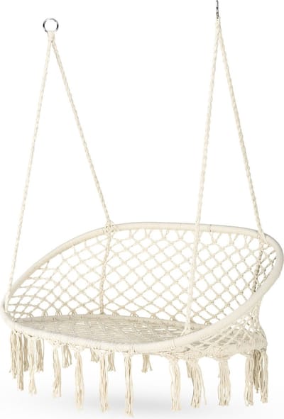 Outtec® Hangstoel XXL - tot 200kg - voor 2 Personen - Hangmand, Schommel voor Tuin, Terras, Balkon, Veranda - Boho Stijl