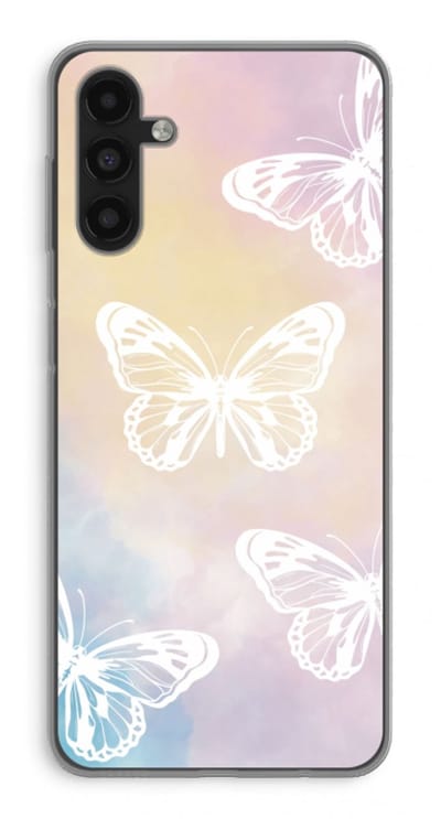 Case Company® - Hoesje geschikt voor Samsung Galaxy A04s hoesje - White butterfly - Soft Cover Telefoonhoesje - Bescherming aan alle Kanten en Schermrand