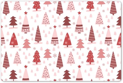 Placemats 45x30 cm - Placemat kunststof - 1 stuk - Kerstboom - Pastel - Kerst - Patronen - Borden onderleggers - Decoratie voor op tafel - Keuken tafeldecoratie accessoires - Vinyl onderlegger - Tafelversiering