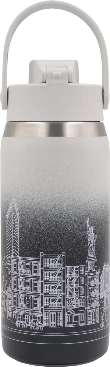 Thermische fles 473 ml (16oz)-95% gerecycled roestvrij staal-Steel Grey 'Skyline Bottle NYC 16'