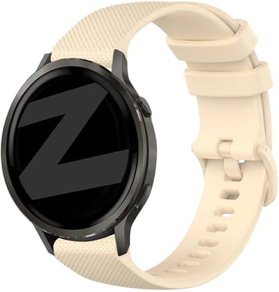 Bandz Siliconen 'Premium' bandje geschikt voor Garmin Vivoactive 6 / 5 / 3 / Vivomove / 3 / HR / Style / Luxe / Sport / Trend / Forerunner 645 / 570 / 245 / 170 / 165 / 70 / 55 / Venu / SQ / SQ2 / 2 Plus / Approach S12 / S40 / S42 / S44 - Beige