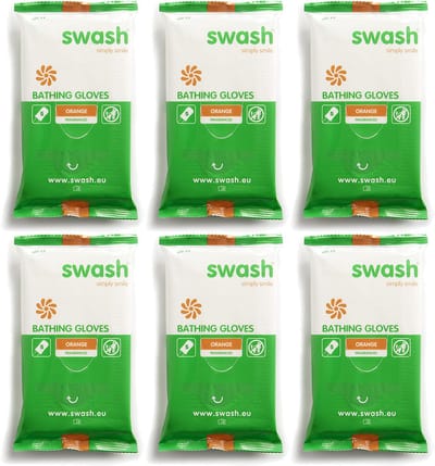 Swash Washandjes Geparfumeerd Oranje - 6 x 5 Stuks voordeelverpakking