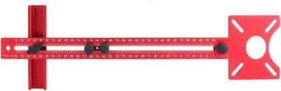 Freeshouder Router - Geleiderail Accessoire - Houtbewerking Precisie - Verstelbare Diepteregeling - 44.2 x 9 cm - Rood