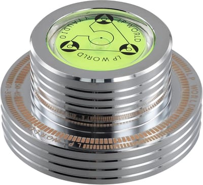 Platenspeler Stabilisator - Draaitafel Gewichtsklem - Vinyl Luisteren - Met Waterpas - 50Hz Meting - Zilver