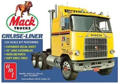 AMT Modelbouwpakket Landbouwvoertuigen - 1062 Mack Cruise-Liner Semi Tractor Plastic - 1:25 - Modelbouw