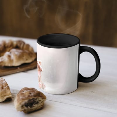 Magische Mok - Foto op Warmte Mokken - Koffiemok - Huisje - Suiker - Pastel - Magic Mok - Beker - 350 ML - Theemok