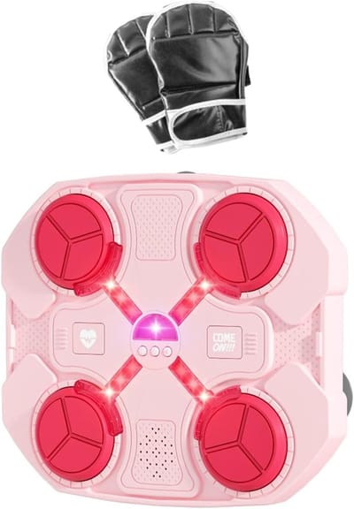 Boksen Trainingsmachine - Muziek Bokspad - Thuis Fitness - Verstelbare Snelheid - 32cm x 27.5cm - Roze