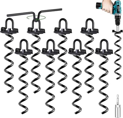 Metaal Grondankers voor Camping en Tuin - Set van 8