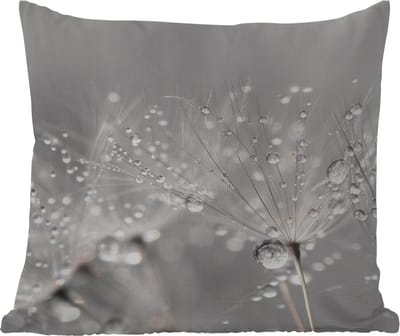 Tuinkussen - Paardenbloem - Waterdruppels - Stilleven - Modern - 40x40 cm - Weerbestendig