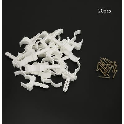 U-vormige pijpklem waterpijp vaste clips steunhouder met schroeven (25 mm) white