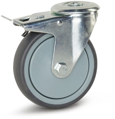 Apparaten zwenkwiel geremd met centraal gat - 125mm - 130kg