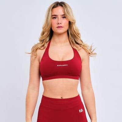 Euphoria Sport BH - Sportkleding Dames - Zonder Beugel - Uitneembare Pads - Vochtafvoerend - Rood - Maat S