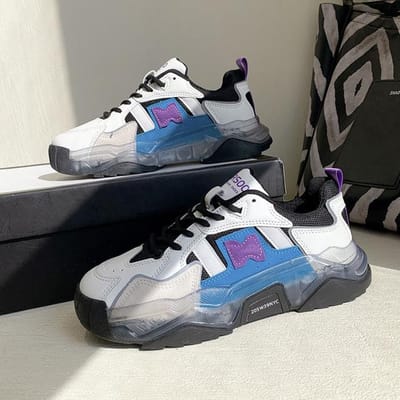 Nouvelles Baskets pour Femmes Mode Chaussures à Plateforme pour Femmes Lacets Respirantes Chaussures Vulcanisées Femmes Baskets pour Femmes Chaussures de Sport Zapatos 36 violet