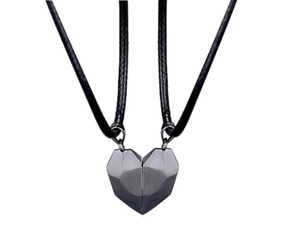Cabantis Magnetische Hart Ketting-Ketting Dames-Ketting Heren-Cadeau Voor Vrouw-Cadeau Voor Man-Sieraden-Koppel Cadeau-Zwart