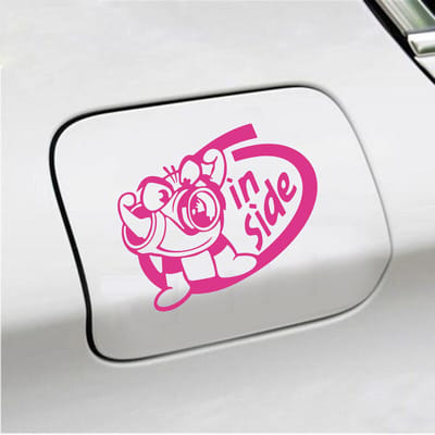 Bumpersticker - Turbo Inside - 12 X 15 - Roze