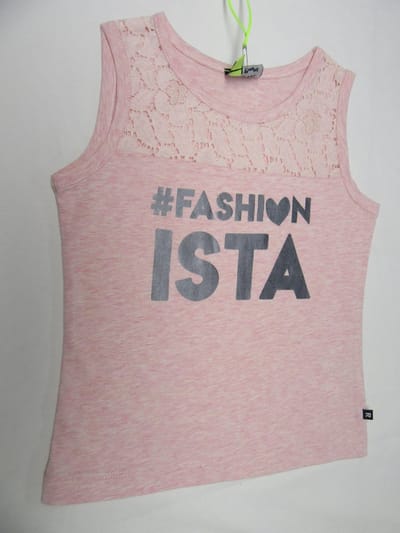 rumble , meisje, topje , t-shirt zonder mouw , rose , ista , 116 / 122