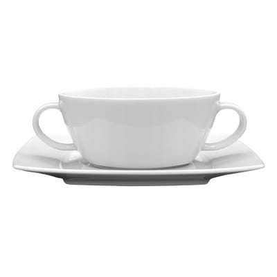 Lubiana Victoria Bulionówka met Schotel Wit 300ml/17cm Porselein