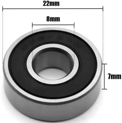 1 stuks 608RS kogellager voor skates, skateboards, fidget spinners, rollators etc. ABEC-7 | 608RS 8x22x7mm