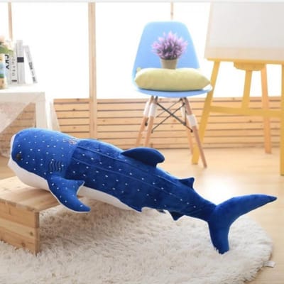 150cm Groot Zacht Haai Pluche Speelgoed Grote Blauwe Walvis Knuffeldier Zeevis Kussen Lief Poppetje voor Kinderen 50cm blauw