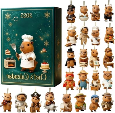Kerstkalender Advent - Capibara Ornamenten - Aftellen Kerst - 24 Dagen Verrassingen - 28 x 16 cm - Niet gespecificeerd