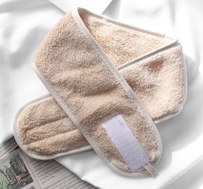 Akyol - Premium Verstelbaar Badstof Hoofdband - Haarband - beige Badstoffen Bandeau - Make Up - Schoonheidsspecialist - Professioneel en Thuisgebruik