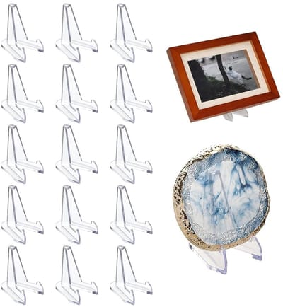 Dailygoods- Kaartenhouder Set van 15 - Acryl Display Standaard - Munthouders - Stabiliteit - Hoogwaardige Kwaliteit - Perfect voor Verzamelstukken - Displaystandaard