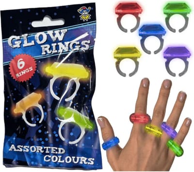 Henbrandt - 6 Stuks Glow in the Dark Ringen -Glowsticks - Breekstaafjes - Feestpakket met Lichtgevende Ringen voor Dance Feesten en Festivals