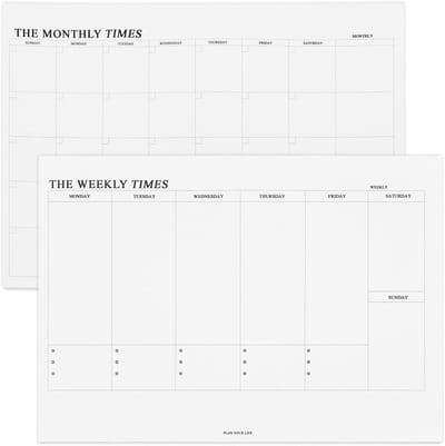Kalender Vellen - Maandplanner Weekplanner - Dagelijkse Planning - Ongedateerd Ontwerp - 2 stuks 60 vellen - Wit