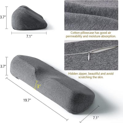 Cervicaal Kussen, Memory Foam Contourkussen, Bedkussens voor Zijslaper Ergonomisch Orthopedisch Slaapkussen, Nekkussen gray