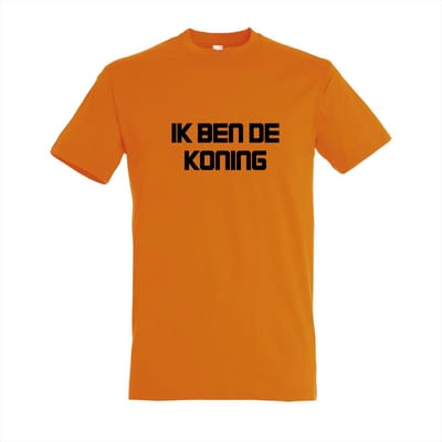 IK BEN DE KONING - KONINGSDAG -shirt - 100% Katoen - Maat XL - Classic Fit - Oranje