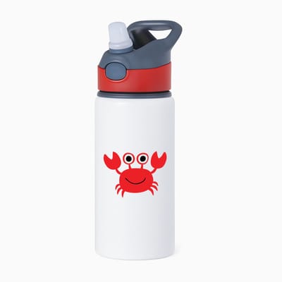 Hacebo® - Krab waterfles met rietje rood - Kreeft - Dieren liefhebbers - Kreeftachtigen - schaaldieren - water fles - 650ML
