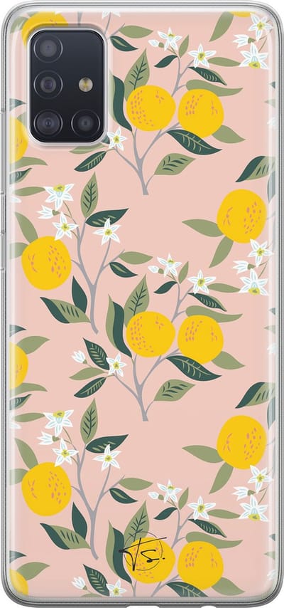 Hoesje geschikt voor Samsung Galaxy A71 - Citroenen - Soft Case - TPU - Natuur - Geel - Mooie Telefoonhoesjes