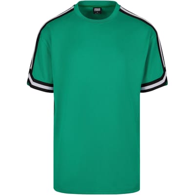 Urban Classics - Oversized Stripes Mesh Heren T-shirt - S - Groen