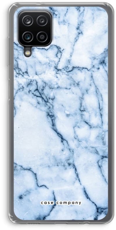 Case Company® - Hoesje geschikt voor Samsung Galaxy A12 hoesje - Blauw marmer - Soft Cover Telefoonhoesje - Bescherming aan alle Kanten en Schermrand