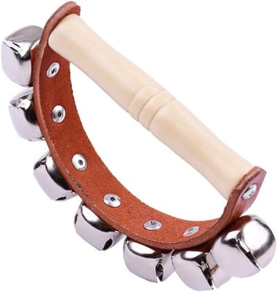 Handbel Tamboerijn - Jingle Bells - Muziek Maken - Gladde Houten Greep - 12 x 11 x 3 cm