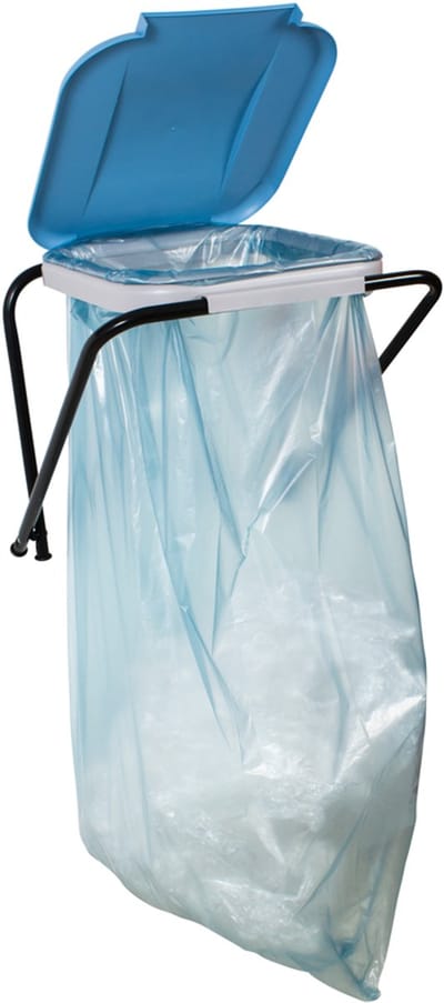 Casibel - Vuilniszakhouder voor aan de muur – 60 tot 130 liter – Blauw