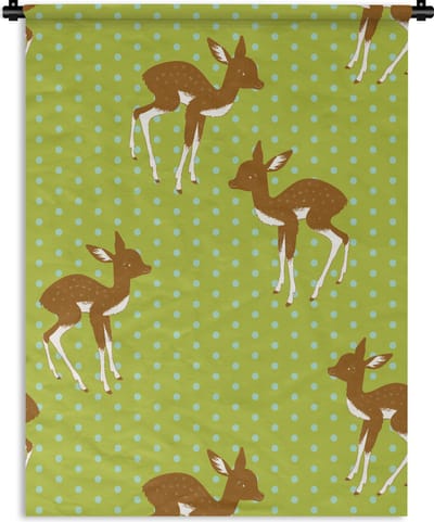 Wandkleed - Wanddoek - Patronen - Hert - Stippen - 90x120 cm - Wandtapijt