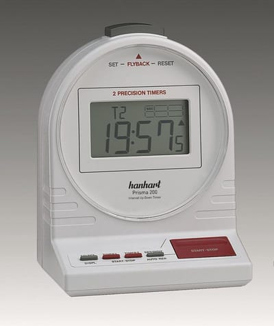 Hanhart tafel timer digitaal model Prisma 200 625.2625-00 1/100 sec. / 1/100 min. wit