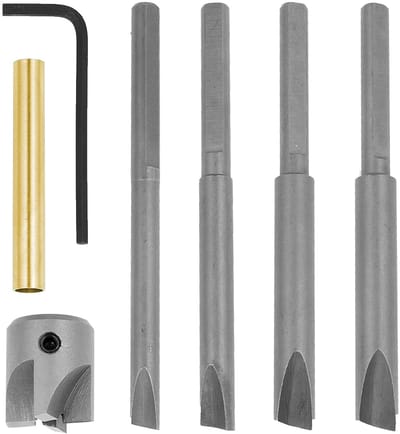 Pen Mill Set - Houtdraai Set - Pen Maken - 7 Delig Systeem - 4 Maten Boren - Metaal